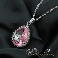 Колье с розовым кристаллом "Дольче"