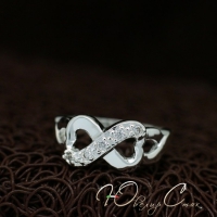 Кольцо Бесконечность в стиле Tiffany "Loving Hearts" с цирконами (16.5 17.3 18.2 19.0 размеры в наличии)