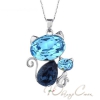 Колье с кристаллами Swarovski "Дует кошечек"