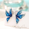 Серьги с эмалью "Бабочки красавицы"
