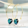 Серьги-кольца с кристаллами Swarovski "Трепетное сердце"