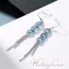 Длинные серьги с кристаллами Swarovski "Астеро"