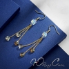 Длинные серьги с кристаллами Swarovski "Штрих"