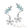 Серьги с кристаллами Swarovski и эмалью "Луанда"