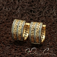 Серьги кольца с меандровым орнаментом "Артемида"