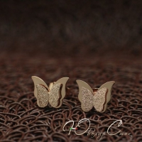 Детские сережки "Золотые бабочки"