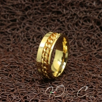 Позолоченное кольцо с цепочкой "Римские цифры"